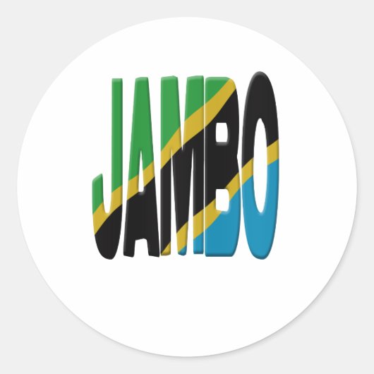 Jambo Swahili - Tanzania flag Runder Aufkleber (Vorderseite)