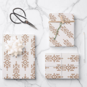 Jamdani-Druck-Volkskunstmuster Geschenkpapier Set