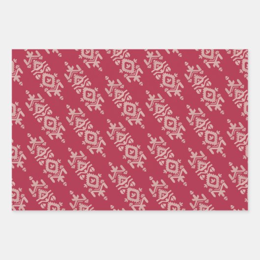 Jamdani Print Folk Pattern Geschenkpapier Set (Vorderseite 2)