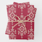 Jamdani Print Folk Pattern Geschenkpapier Set (Beispiel)