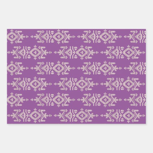 Jamdani Print Folk Pattern Geschenkpapier Set (Vorderseite 3)