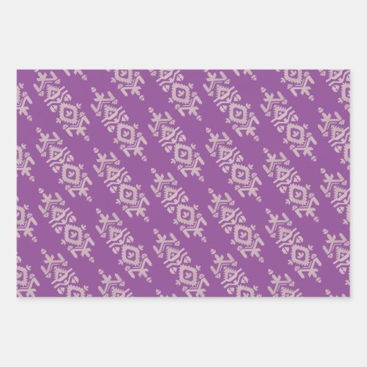 Jamdani Print Folk Pattern Geschenkpapier Set (Vorderseite 2)