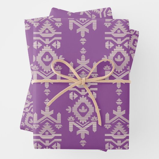 Jamdani Print Folk Pattern Geschenkpapier Set (Beispiel)