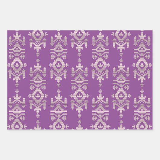 Jamdani Print Folk Pattern Geschenkpapier Set (Vorderseite)