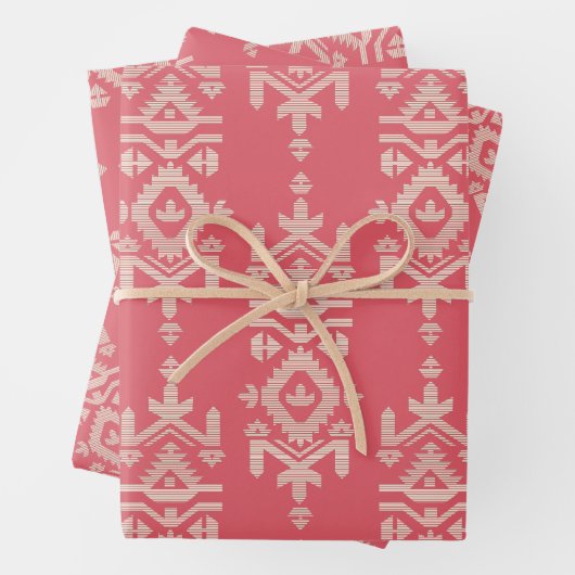 Jamdani Print Folk Pattern Geschenkpapier Set (Beispiel)