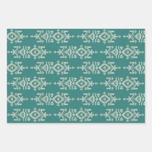 Jamdani Print Folk Pattern Geschenkpapier Set (Vorderseite 3)