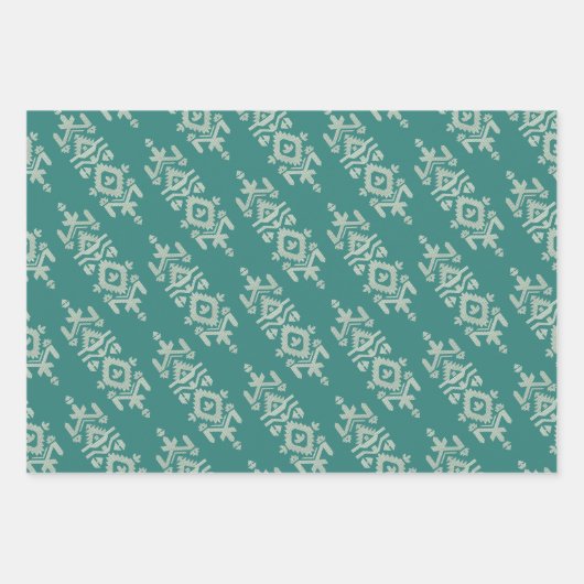 Jamdani Print Folk Pattern Geschenkpapier Set (Vorderseite 2)