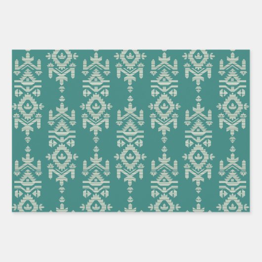 Jamdani Print Folk Pattern Geschenkpapier Set (Vorderseite)