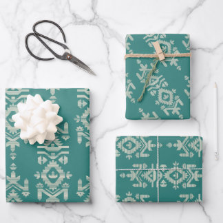 Jamdani Print Folk Pattern Geschenkpapier Set