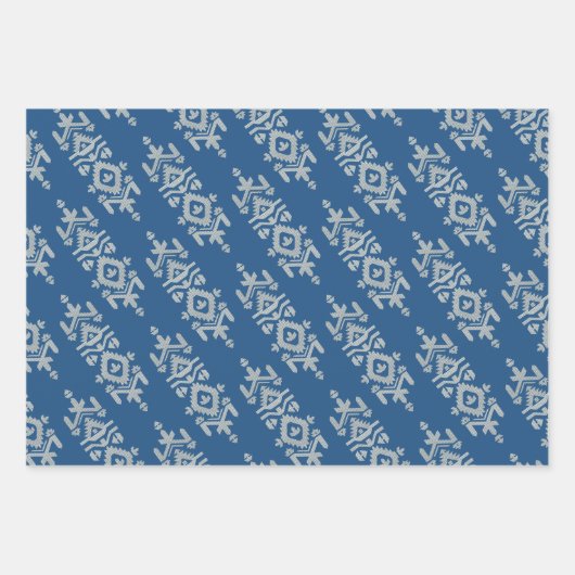 Jamdani Print Folk Pattern Geschenkpapier Set (Vorderseite 2)