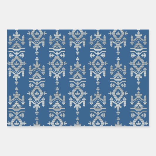 Jamdani Print Folk Pattern Geschenkpapier Set (Vorderseite)