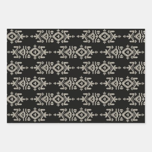 Jamdani Print Folk Pattern Geschenkpapier Set (Vorderseite 3)