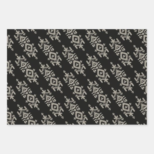 Jamdani Print Folk Pattern Geschenkpapier Set (Vorderseite 2)