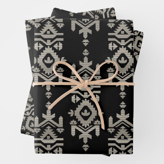 Jamdani Print Folk Pattern Geschenkpapier Set (Beispiel)