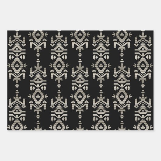 Jamdani Print Folk Pattern Geschenkpapier Set (Vorderseite)