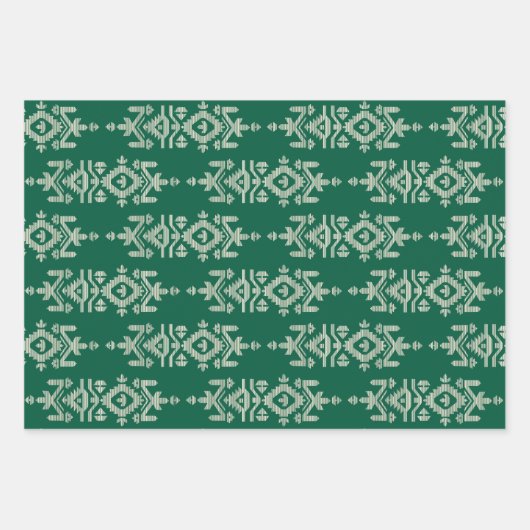 Jamdani Print Folk Pattern Geschenkpapier Set (Vorderseite 3)