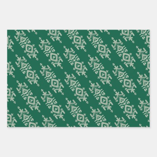 Jamdani Print Folk Pattern Geschenkpapier Set (Vorderseite 2)