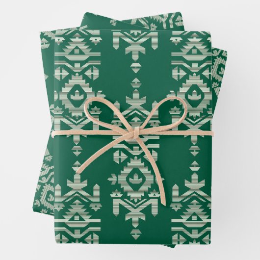 Jamdani Print Folk Pattern Geschenkpapier Set (Beispiel)