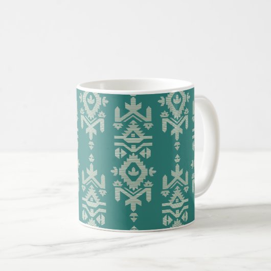Jamdani Print Folk Pattern Kaffeetasse (VorderseiteRechts)