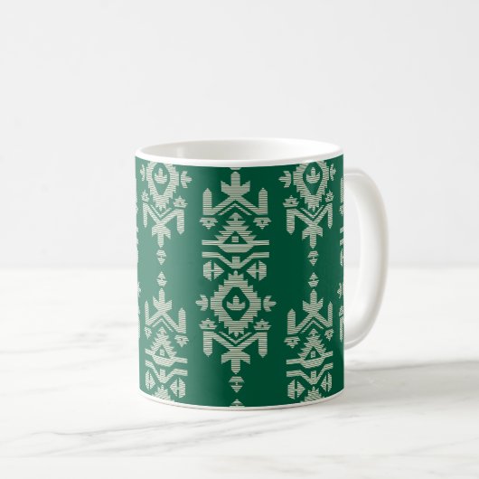 Jamdani Print Folk Pattern Kaffeetasse (VorderseiteRechts)