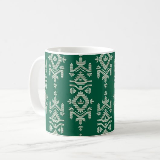 Jamdani Print Folk Pattern Kaffeetasse (Vorderseite Links)