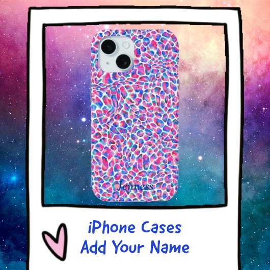 Jameela Cheetah Leopard Animal Print Pink Blue Case-Mate iPhone Hülle
