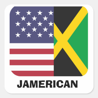 Jamerican, jamaikanische Flagge, 4. Juli Quadratischer Aufkleber