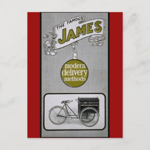 James 1913 Delivery Bicycle Advertisment Postkarte