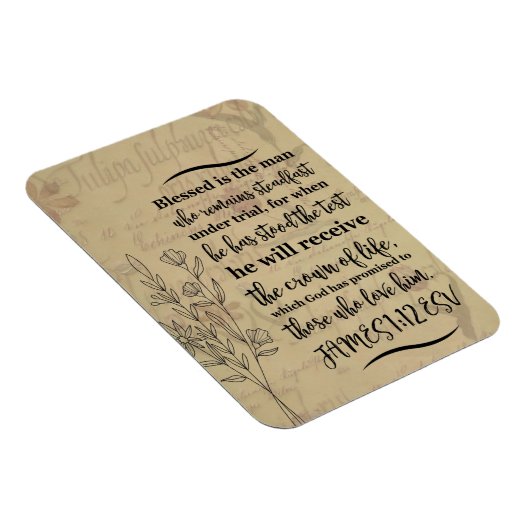 James 1:12 Bibelverse Magnet (Rechte Seite)