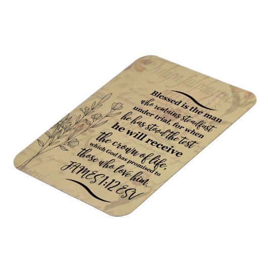 James 1:12 Bibelverse Magnet (Linke Seite)