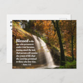 James 1:12 Gesegnet ist derjenige, der die Bibel b Postkarte (Vorne/Hinten)