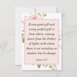 James 1:17 Bibelverse über den Segen der Blumenkar Einladung