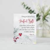 James 1:17 Jedes gute Geschenk Weihnachts-Winterbi Postkarte (Stehend Vorderseite)
