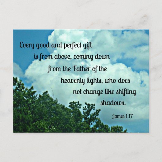 James 1:17 Jedes gute und perfekte Geschenk ist vo Postkarte (Vorderseite)