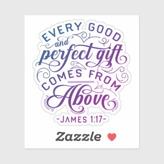 James 1:17 Jedes gute und perfekte Geschenk Wasser Aufkleber (Blatt)