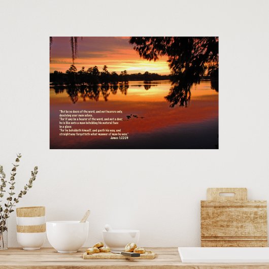 James 1:22-24 Scripture Print Poster (Küche)