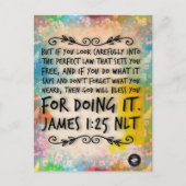 James 1:25 Bible Verse Memory Card - Postcard Postkarte (Vorderseite)