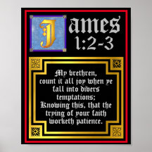 James 1:2 1:3 Illuminiertes neues Testament-Zitat