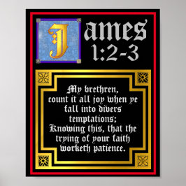 James 1:2 1:3 Illuminiertes neues Testament-Zitat Poster