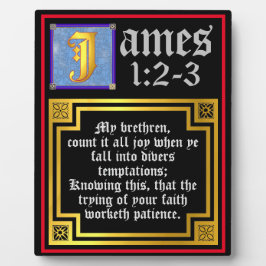 James 1:2 1:3 Illustriertes biblisches Zitat von K Fotoplatte
