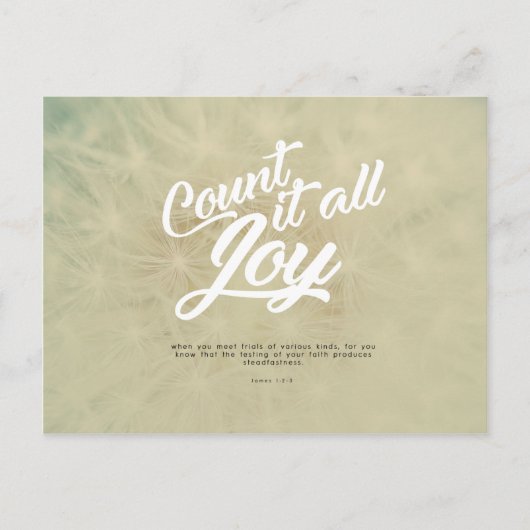 James 1:2-3 - Zähle es alle Freude Postkarte (Vorderseite)