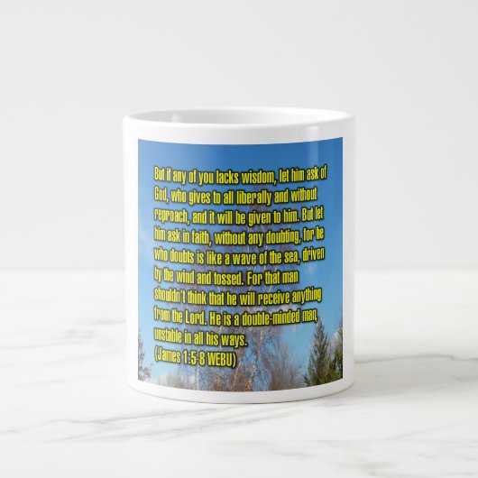 James 1:5-8 WEBU-Tasse Jumbo-Tasse (Vorderseite)