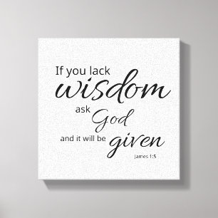 James 1:5 Leinwand Text Kunst   Gottes Weisheit