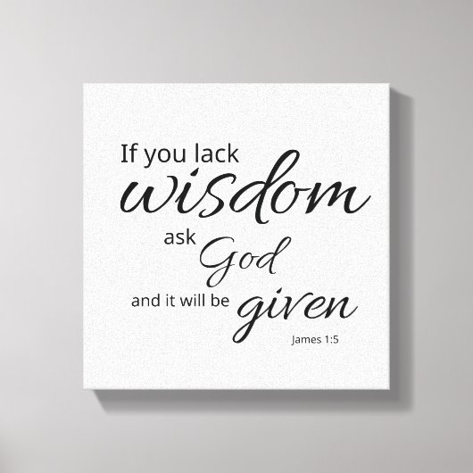 James 1:5 Leinwand Text Kunst | Gottes Weisheit (Vorderseite)