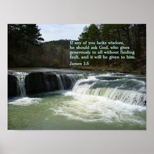 James 1:5 Wasserfall Poster (Vorne)