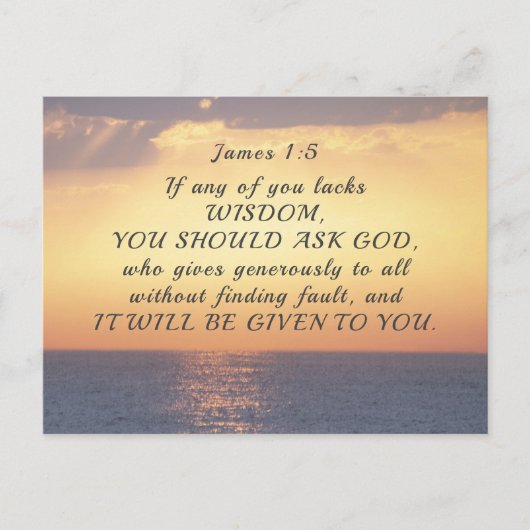 James 1:5 Wenn einem von euch das Weisheit-Bibelve Postkarte (Vorderseite)
