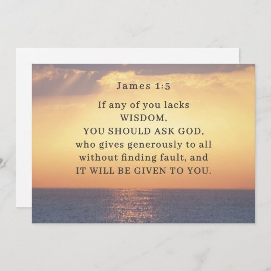James 1:5 Wenn einer von Ihnen keine "Weisheit-Bib (Vorne/Hinten)