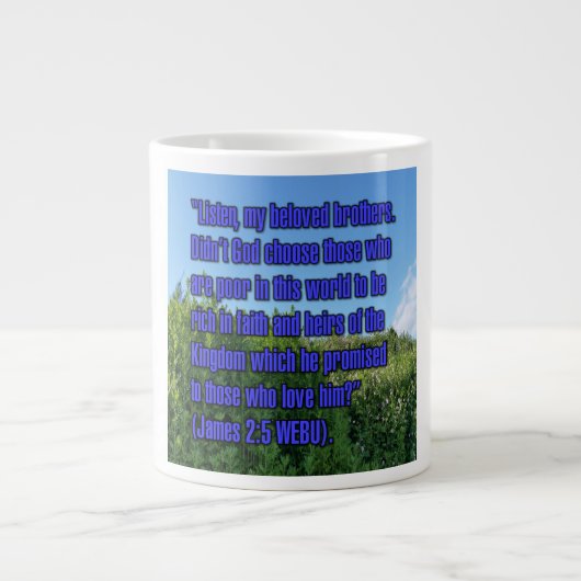 James 2:5 WEBU-Tasse Jumbo-Tasse (Vorderseite)