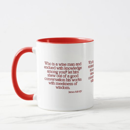 James 3:13 KJV Bibelverse Zwei-Tone-Tasse Tasse (Links)