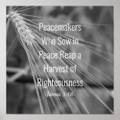 James 3:18 Bibelverse Ernte der Righeness Poster (Vorne)